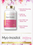 Carlyle Myo-Inositol Supplement for Women | 2600mg | 180 Capsules | Extra Strength | Non-GMO, Gluten Free