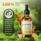 Organic Maca Root Liquid Drops with Ashwagandha,Goji Berry,Ginger,Magnesium and L-Arginine for Women and Men,Ashwagandha Maca Root Supplements Tincture 4 Fl Oz 2 Pack
