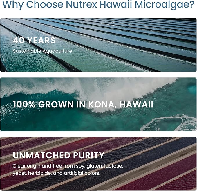 Nutrex Hawaii Pure Hawaiian Spirulina – Vegan Superfood, 500 mg Tablets, Farm Grown in Kona, Non-GMO, Immune Support & Cellular Energy, 400 Count