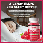 Magnesium Glycinate Gummies - Sugar Free Magnesium Potassium Supplement with Vitamin D, B6, CoQ10 for Calm Mood & Sleep Support - 120 Raspberry Chews