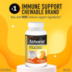 Airborne 1000mg Vitamin C + Zinc Immune Support Supplement Chewable Tablets, Citrus Flavor with Powerful Antioxidants Vitamins A C & E, 116 Chewable Tablets (2 Pack)