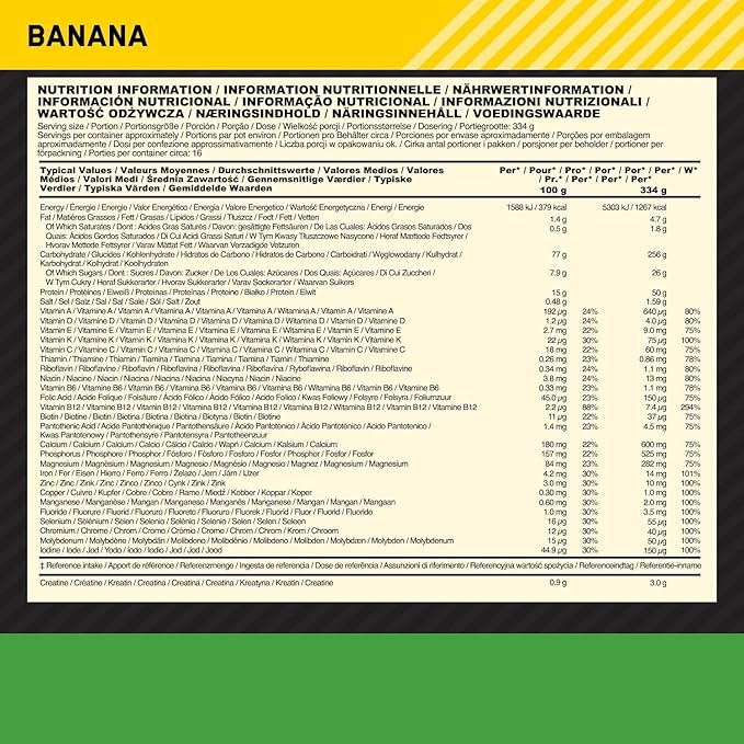 Optimum Nutrition Serious Mass, Weight Gainer Protein Powder, Mass Gainer, Vitamin C and Zinc for Immune Support, Creatine, Banana,(Packaging May Vary) 12 Pound (Pack of 2)