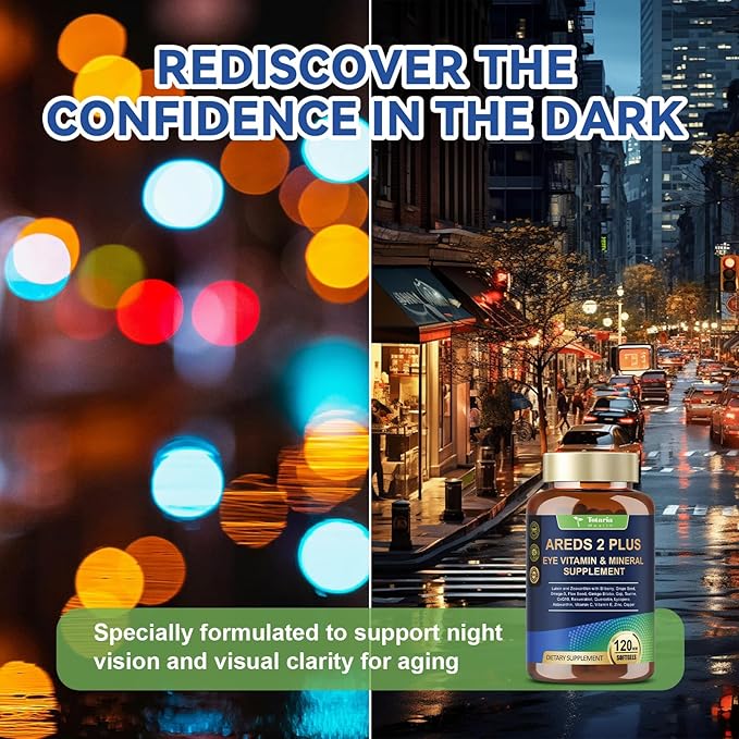 19-in-1 AREDS 2 + Eye Vitamins for Macular Health and Dry Eye, Lutein and Zeaxanthin Supplement with Vitamin C/E, Zinc, Omega-3, Support Eye Strain, Pressure, Night Vision & Hydration - 2 Pack