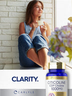Carlyle Citicoline CDP Choline 1000mg | 60 Capsules | Extra Strength Formula | Non-GMO, Gluten Free Supplement