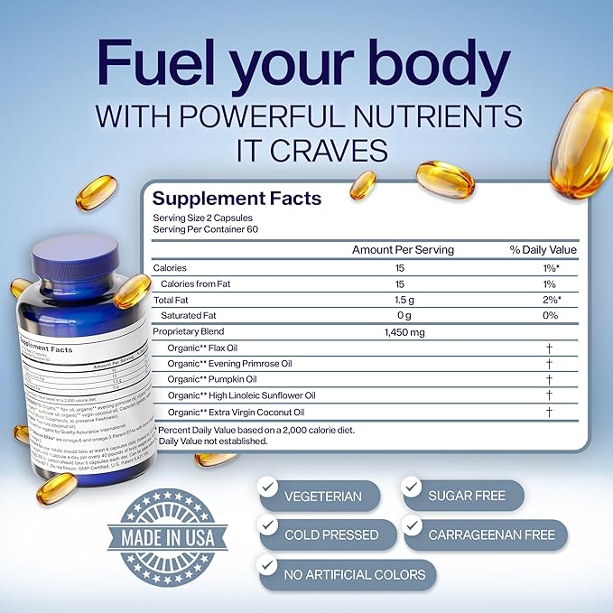 Plant Based Omega 3 & 6 – Vegan Fish Oil Alternative with DHA, EPA & SDA – Burpless Softgels for Heart, Skin, Eye & Immune Support – 120 Softgels – YES