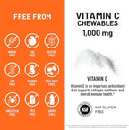 NatureWise Extra Strength Vitamin C Chewable 1000mg for Adults - Natural Orange Flavor - Immune System & Antioxidant Support - Non-GMO, Vegan & Sugar Free - 90 Chewable Tablets[45-Day Supply]