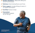 Bariatric Fusion Iron Supplement for Women Anemia | Chewable Iron with Vitamin C | Watermelon Flavored Soft Chew | Gentle on Stomach Ferrous Fumarate for Women and Men | Gluten Free | 60 Count