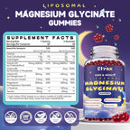Liposomal Magnesium Glycinate 400mg Gummies for Kids & Adults, Chewable Magnesium Bisglycinate Supplement with Theanine, B6, Vitamins & Zinc, for Zzz & Relaxation, Muscle & Brain, Sugar Free, 60 Ct