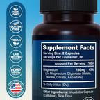 5-in-1 Magnesium Complex - High Absorption - Chelated Magnesium Glycinate, Malate, Citrate, Taurate, & Aspartate for Nerves, Muscles, Bones | 60 Capsules | Magnesium Supplement