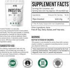 Inositol Powder 8oz, Natural Inositol Supplement for Ovarian Support, Fertility and Hormonal Balance, Pure Inositol Powder, Inositol Supplement for Energy, Brain Health, 454 Servings
