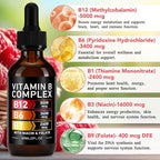 Frovetani Organic Vitamin B Complex,Vitamin b Complex for Women, Vitamin B Complex Liquid, Vitamin B12 Methylcobalamin,Vitamin b6,B1,B9 for Metabolic Health Support, Vegan, Non-GMO, Gluten Free