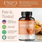 Organic Turmeric Curcumin with Black Pepper & BCM-95 - for Inflammatory Support, Brain & Immune Health - 60 Vegan Turmeric Capsules, 1000mg Per Serve - Herbal Curcumin Supplements