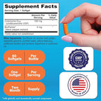 Health Thru Nutrition CoQ-10 100mg with BioPerine 60 Softgels | High Absorption Naturally Fermented USP Grade Coenzyme Q10 Supplement | 3rd Party Tested | Heart Health and Energy Support