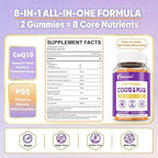CoQ10 Gummies 200mg with PQQ, Red Yeast Rice & Omega 3 | High Absorption Coenzyme Q10 Supplements for Hear-t Health, Brain & Cellular Energy | Sugar-Free, Vegan, 120 Counts