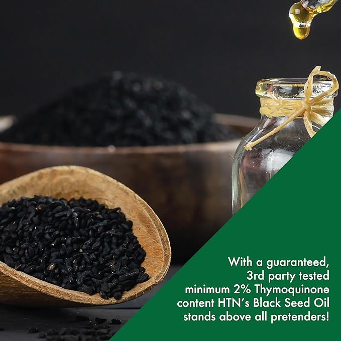 Health Thru Nutrition Black Seed Oil 500mg 100 Softgels | High Potency 2% Thymoquinone | 3rd Party Tested | Pure Cold Pressed | Organically Grown | Non-GMO, Gluten Free, Soy Free