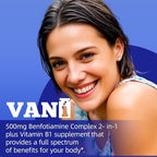 VANI 500MG Benfotiamine with B1, 5X Time Fat & Water Soluble Thiamine B1 Supplement – Third Party Tested, No Gluten (120 Capsules)
