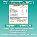 Global Health Trax GHT - FiveLac Lemon Probiotic Powder Drink Mix, Probiotics for Women, Men, Kids - Smooth Digestive Support & Elimination – Relieves Constipation & Gas - 60 Packets (4 Pack) Non-GMO