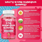 Magnesium Gummies for Kids - Magnesium Citrate Supplement with Vitamin B6, L-theanine, Chamomile & Lemon Balm - Calm Magnesium for Kids & Adults Sleep, Relaxation, Strawberry Flavor 60 Gummies