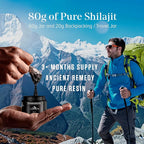 Pure Himalayan Shilajit Resin Supplement 80g | Organic Shilajit for Men & Women | Natural Energy Booster with Organic Fulvic Acid & 85+ Trace Minerals | Lab-Tested