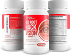 Red Root Hack Vision Supplement - Our Best Eye Pills for Ocular Clog - Vision Eye Vitamins to Improve Eyesight - Our Best Bloodflow Vision Pills Sight Care Formula with Vitamin A, Lutein, Zeaxanthin