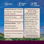 WishGarden Herbs Organic Tart Cherry Extract - Organic Tart Cherry Juice Tincture for Sleep Support Contains Natural Melatonin, Joint Comfort & Muscle Recovery, Superfood Rich in Nutrients, 2oz