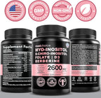 14-in-1 Women’s Inositol Complex Supplement – 40:1 Myo & D-Chiro Inositol with Folate, Vitamin D3, Zinc, Magnesium & Botanicals for Hormone & Feminine Wellness Support – (120 Capsules) (Pack of 4)