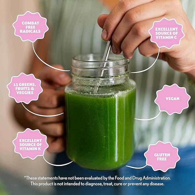 Amazing Grass Greens Blend Antioxidant: Super Greens Powder with Spirulina, Beet Root Powder, Elderberry, Prebiotics & Probiotics, Sweet Berry, 15 Servings (Packaging May Vary)