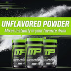 MusclePharm Glutamine, Pure L-Glutamine Powder Supplement for Post Workout Muscle Recovery, Energy & Gut Health, 5g L Glutamine Powder per Serving, Gluten-Free, Unflavored, 60 Servings
