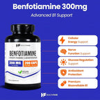 Healthfare Benfotiamine 300mg | 200 Veg Capsules | Enhanced Absorption | Supports Overall Health | Increased Bioavailability
