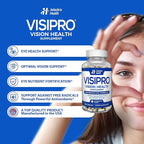 VISIPRO® 20-20 New Vision Health Supplement - Advanced Eye Vision Vitamins for Complete Eye Health, Vision Support & Macular Free Radical Defense - 60 Veggie Caps