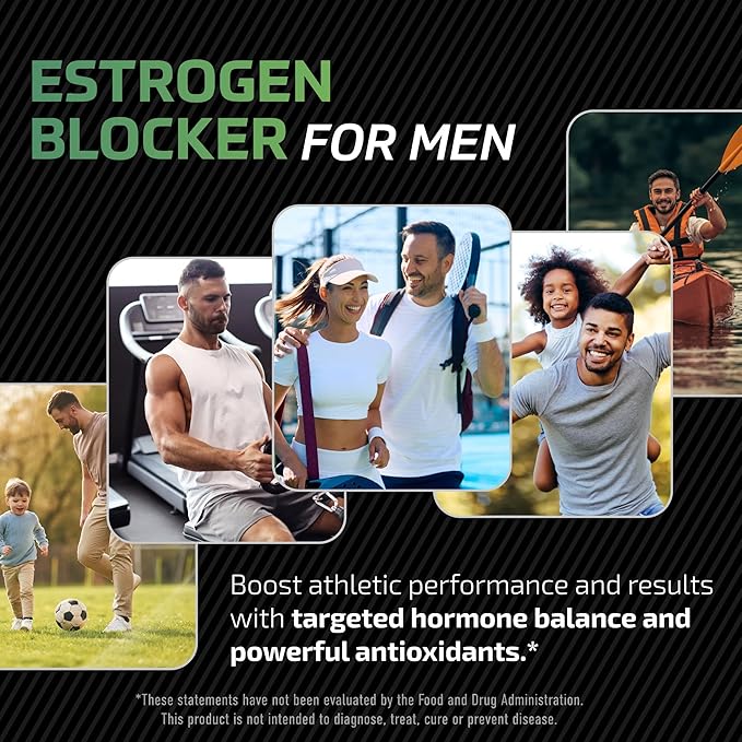 DIM Supplement for Men 300mg | Estrogen Blocker & Aromatase Inhibitor | Extra Strength Men’s Hormone Balance & Fitness Booster with Diindolylmethane Plus CDG & Broccoli Floret | Gluten-Free | 120 Ct