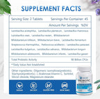 OMOGS Probiotics 90 Billion CFUs 18 Strains,with 3 Organic Prebiotics & Vitamin C,Nutritional Supplement for Women,Men & Kids,Support Metabolism,Immunity and Digestive Health,Non-GMO, 90 Tablets