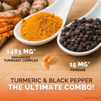 Turmeric Curcumin Supplement Complex - BioPerine Black Pepper Extract Advanced Absorption Curcuminoids for Nature's Joint Support - Antioxidant Herbal Supplement for Women & Men, Non-GMO - 60 Softgels