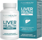 PUREHEALTH RESEARCH Liver Health – Liver Cleanse Detox & Repair Support Supplement- with Milk Thistle, Turmeric Powder, Dandelion, Artichoke, Beet Root, Ginger, L Cysteine HCL & More - 60 Capsules