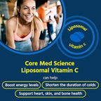 Core Med Science Liposomal Vitamin C 1000mg, 270 Softgels - Non-GMO Natural Liposomal Vitamin C Supplement that Promotes Healthy Skin - Immune System Booster for Adults, Supports Collagen Formation
