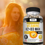 Kaya Naturals Vitamins K2 with D3 5000IU Supplement for Men and Women - Easy to Swallow - Bioperine Capsules (60 Count (Pack of 1)