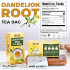 LeafLea 40 Dandelion Root Tea Bags, Dandelion Tea Supports Wellness and a Balanced Lifestyle, Natural Dried Dandelion Root, Vegan, No Sugar, Caffeine-Free