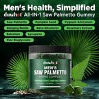 Saw Palmetto Gummies for Men, Organic Saw Palmetto with Pumpkin Seed Oil for Men Overall Health, Enhanced with Pygeum, Nettle, Sugar-Free, Vegan, 60 Chewables