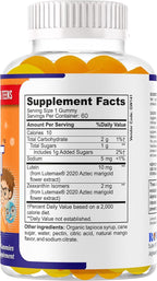 Eye Bright Lutein Gummies for Kids & Teens– Eye Vitamins with Lutein & Zeaxanthin – Eye Health Supplements for Vision Support – Vitamins for Eye Health & Macular Support – 60 Gummies