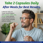 1 Body Thyroid Support Supplement for Women and Men, Selenium with Iodine, Zinc, B12, Ashwagandha and L-Tyrosine, Supports Hormone Health, Energy and Metabolism, 30 Day Supply