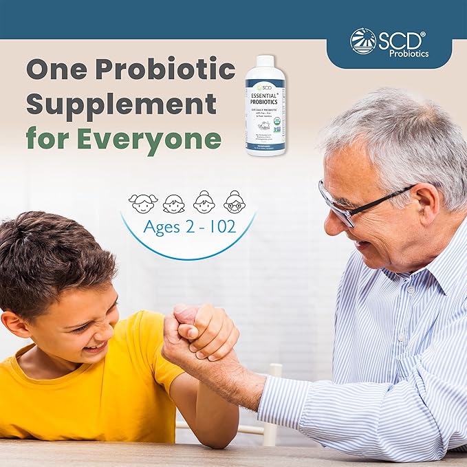 SCD Probiotics SCD Essential Probiotics for Women, Men, Kids and Toddlers, Live Probiotic for Digestion and Immunity, Gut Health Liquid Probiotic Supplement with 11 Strains – 16.3 fl oz (3 Pack)