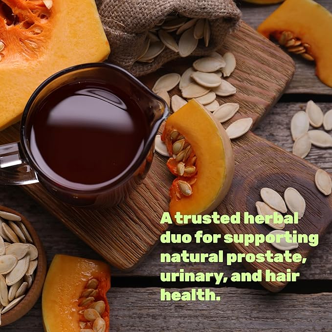 Pumpkin Seed Oil 3,000mg with Saw Palmetto, 240 Softgels – Cold Pressed Extract with Virgin Oil – Supports Prostate Health & Normal Urinary Frequency – DHT Blocker for Hair Growth – Non-GMO