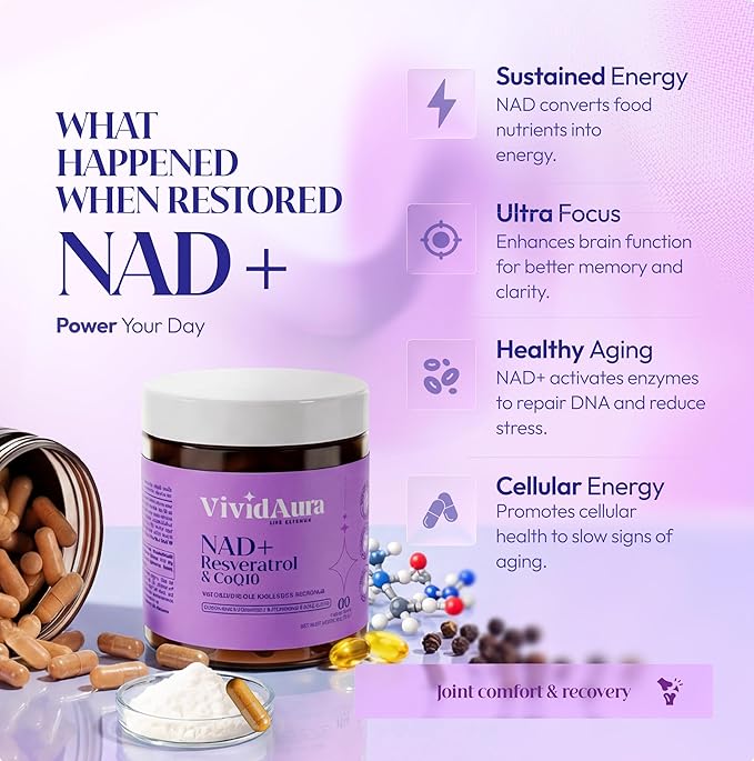 NAD Supplements for Women - Radiance Formula with Resveratrol, CoQ10, Turmeric & BioPerine - Cellular Renewal Supplement for Women - NMN Alternative - 60 Capsules