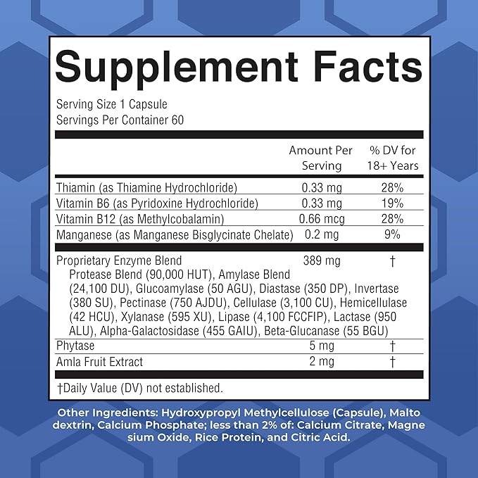 MaryRuth Organics Ultra Digestive Enzymes Capsules | Up to 2 Month Supply | Supplement for Gut Health Support | Digestion & Immune Support with Amylase | Lipase & Lactase | Vegan | 60 Count