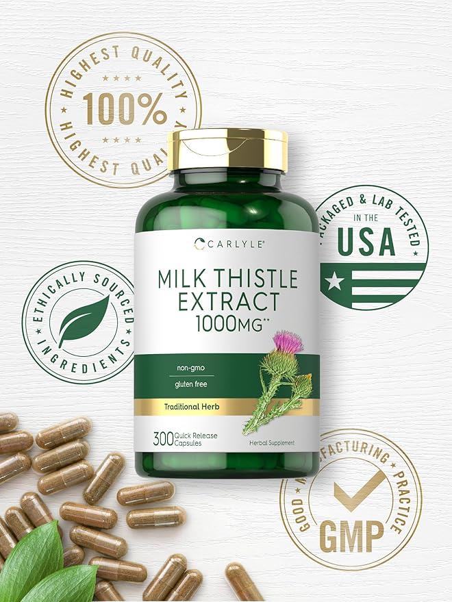 Carlyle Milk Thistle | 300 Capsules | Non-GMO, Gluten Free Extract