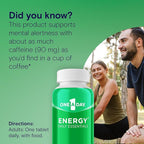One A Day Energy Daily Essentials Multivitamin, Energy Supplement to Support Mental Alertness and Immune Health with Vitamins A C, D, E, Zinc and Caffeine, 120 Count