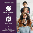 Elderberry Vitamin C and Zinc Capsules with D3 and Quercetin | 6-in-1 Immune Support Supplement Pills for Adults | 120 Count Sambucus Black Elderberry Natural Immunity Vitamins | Made in USA