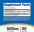 Nutricost NMN (Nicotinamide Mononucleotide) 500mg, 60 Capsules - Vegetarian Friendly, 30 Servings, Gluten Free, GMO Free