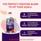 Peach Perfect Creatine for Women – Micronized Creatine Monohydrate Powder with BCAA & Collagen for Glute Strength Support, Boost Energy, Focus, Strength, and Endurance – Strawberry Acai, 30 Servings