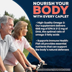 Ayush Herbs High Omega 3 - Omega 3 Fish Oil, 1000mg Per Capsule, EPA & DHA Fish Oil Supplement for Women & Men, Natural Lemon Flavor - 60 Softgel Capsules (1 Count)